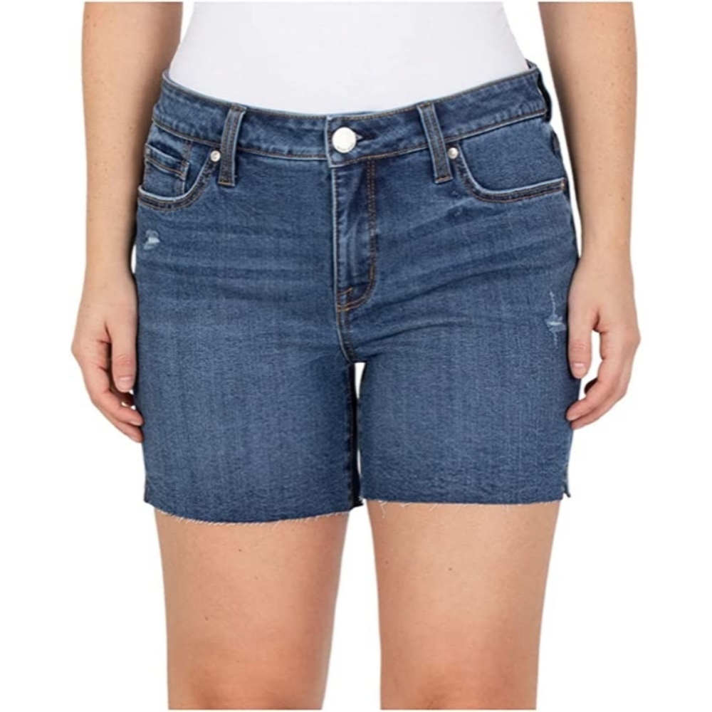Seven7 Womens 5" Inseam Cut Hem Weekend Denim Short Wildfire NWT - Picture 4 of 4